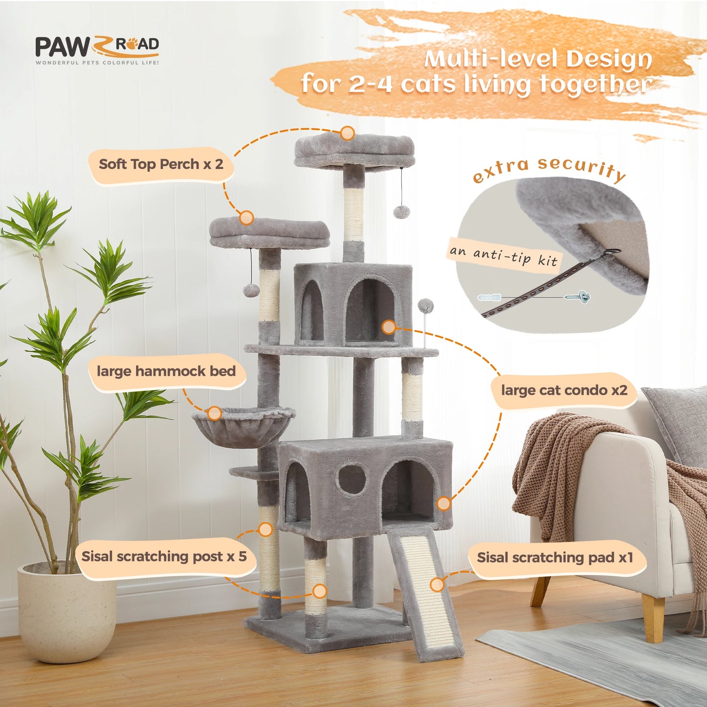 Multi-Level Cat Tree Tower