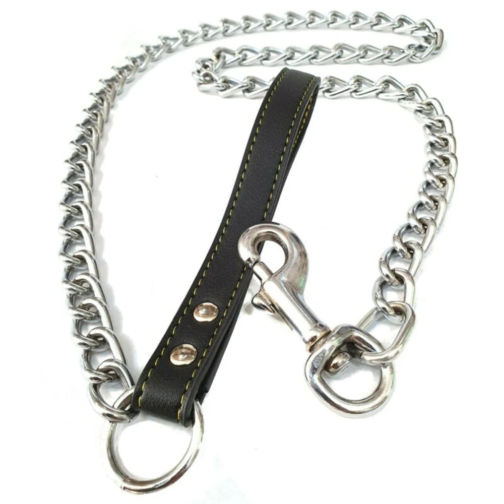 Leather Handle dog chain