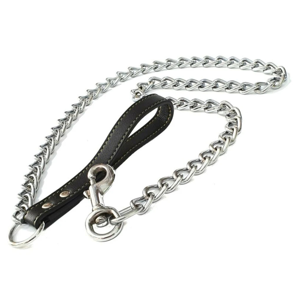 Leather Handle dog chain