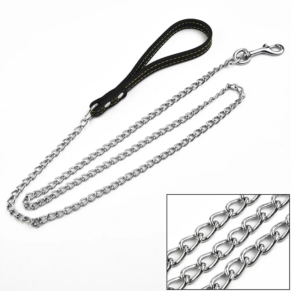 Leather Handle dog chain
