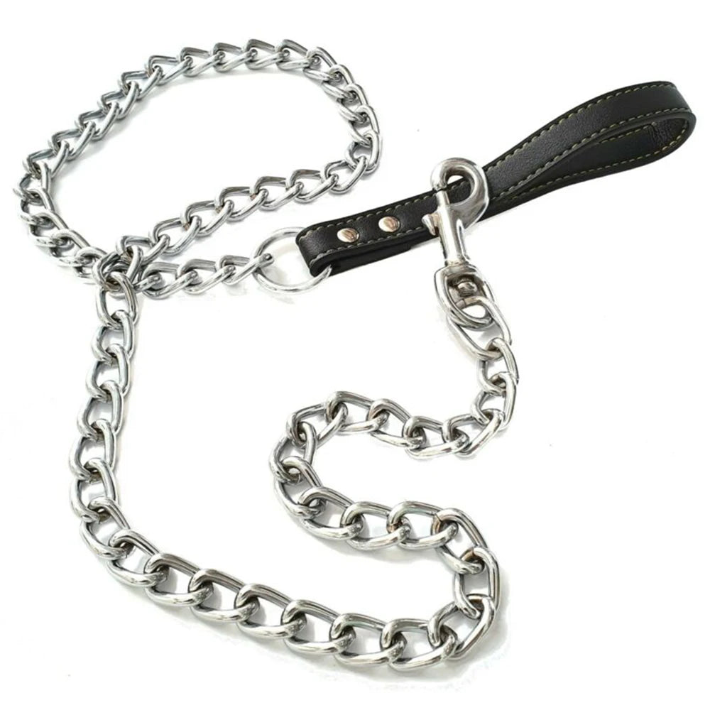 Leather Handle dog chain
