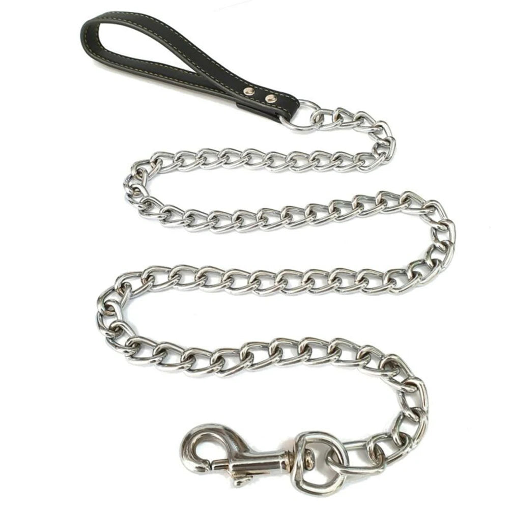 Leather Handle dog chain