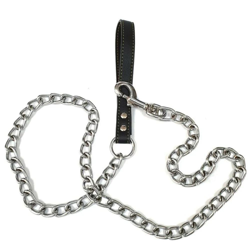 Leather Handle dog chain