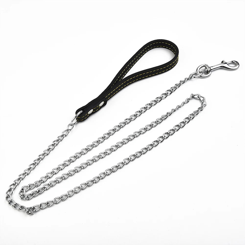 Leather Handle dog chain