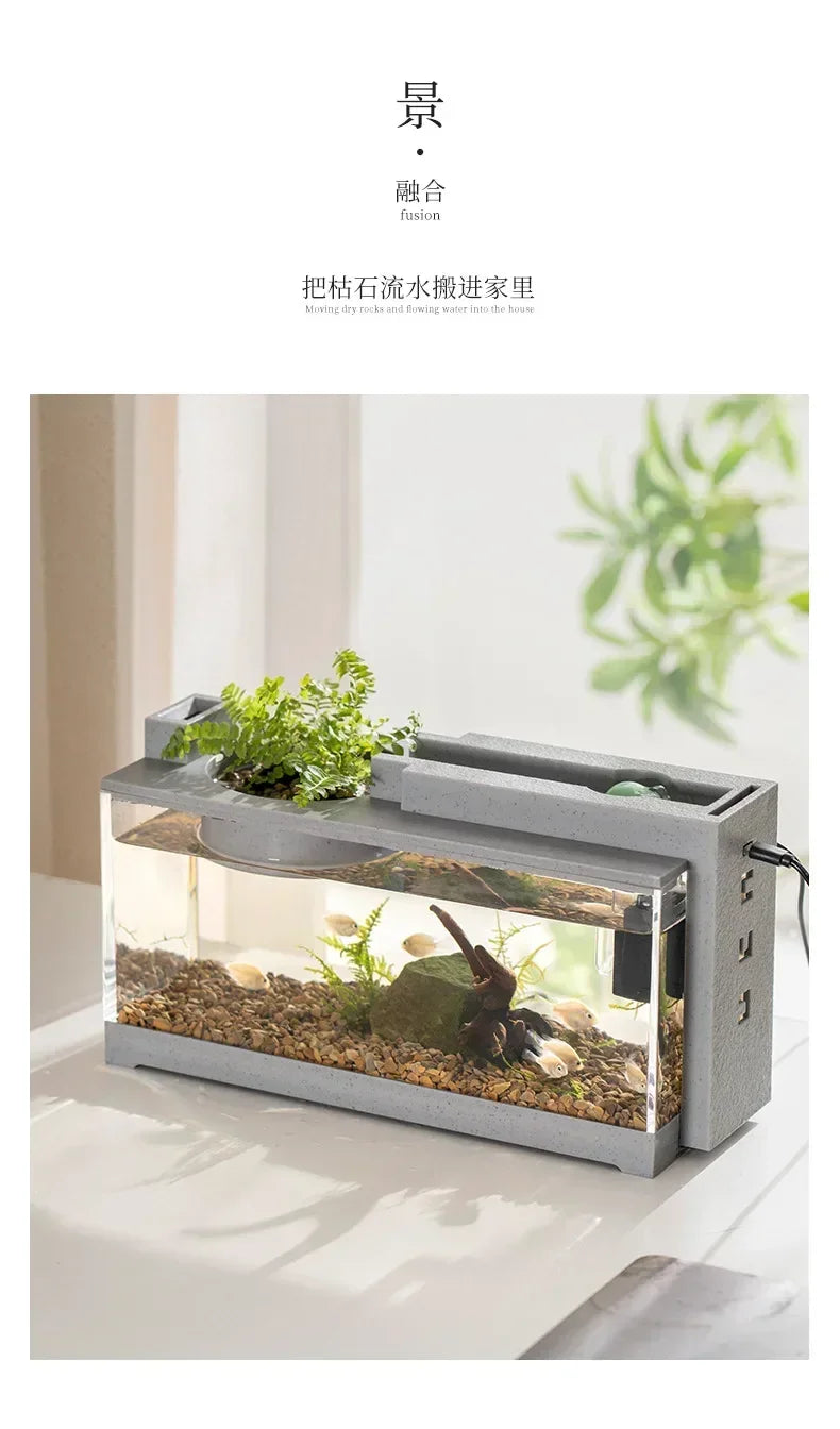Small Aquarium with Built-in Oxygen Bar