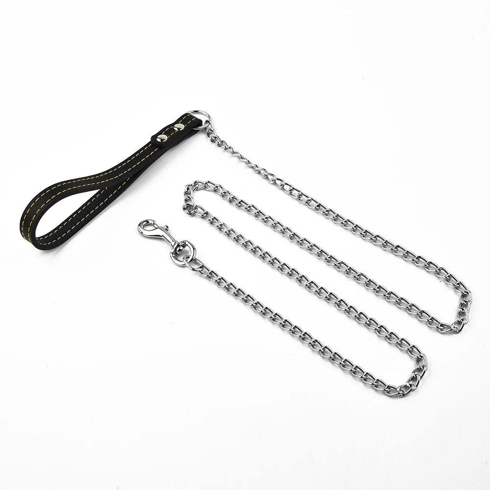 Leather Handle dog chain