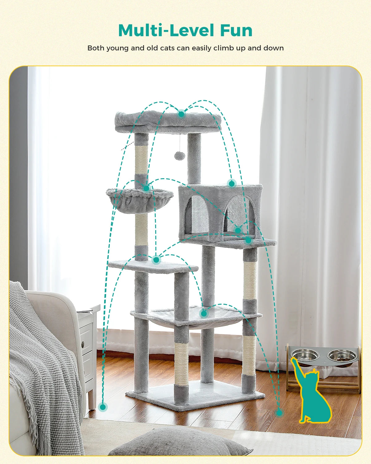 Multi-Level Cat Tree Tower