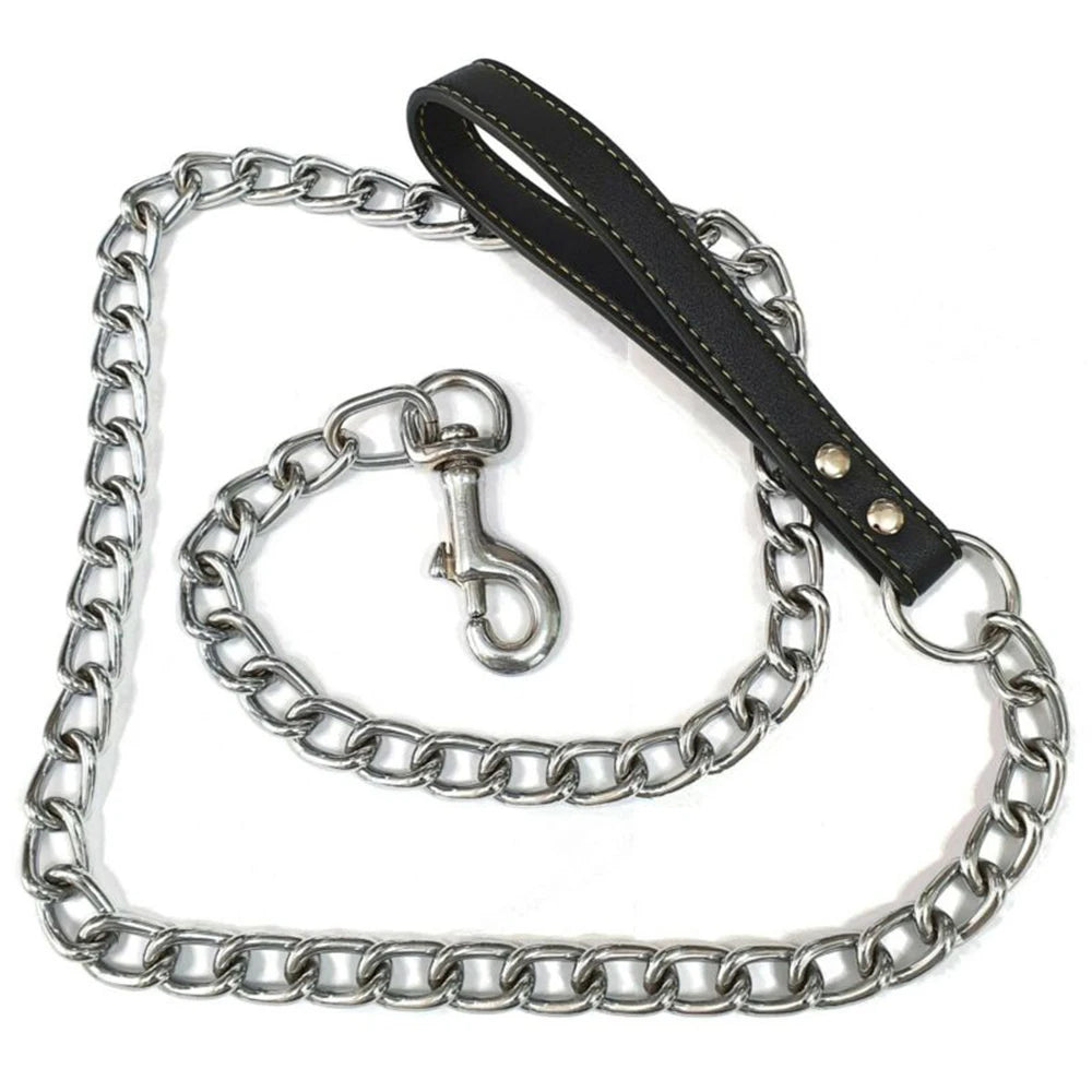 Leather Handle dog chain
