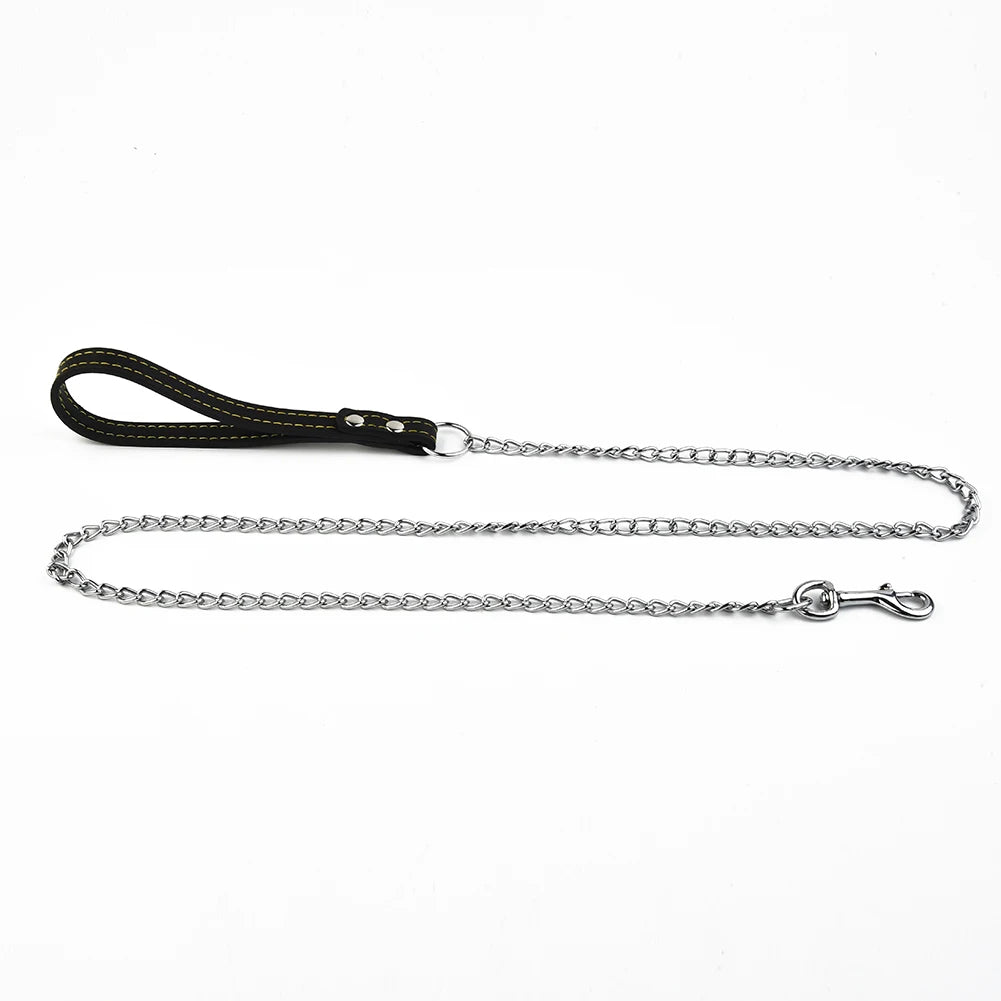 Leather Handle dog chain