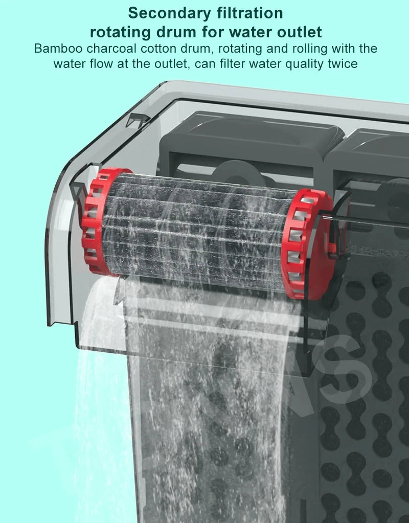 Aquarium Fish Tank Filter 3 in 1 Water Purification Circulation Pump Small Pump Silent Aeration Fish Tank Cleaning