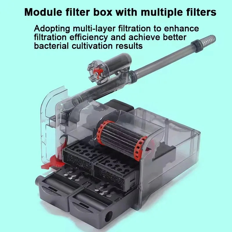 Aquarium Fish Tank Filter 3 in 1 Water Purification Circulation Pump Small Pump Silent Aeration Fish Tank Cleaning