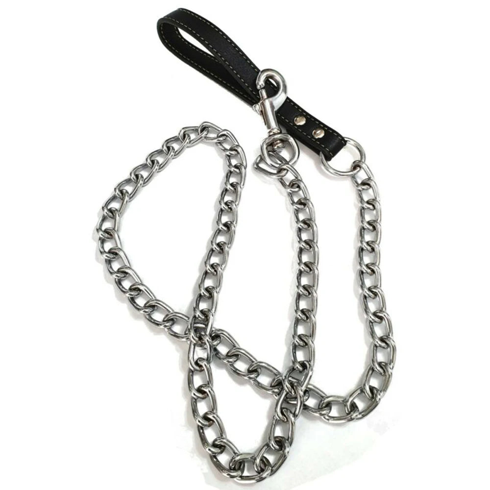Leather Handle dog chain