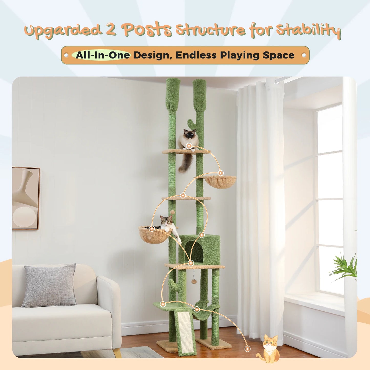 Multi-Level Cat Tree Tower