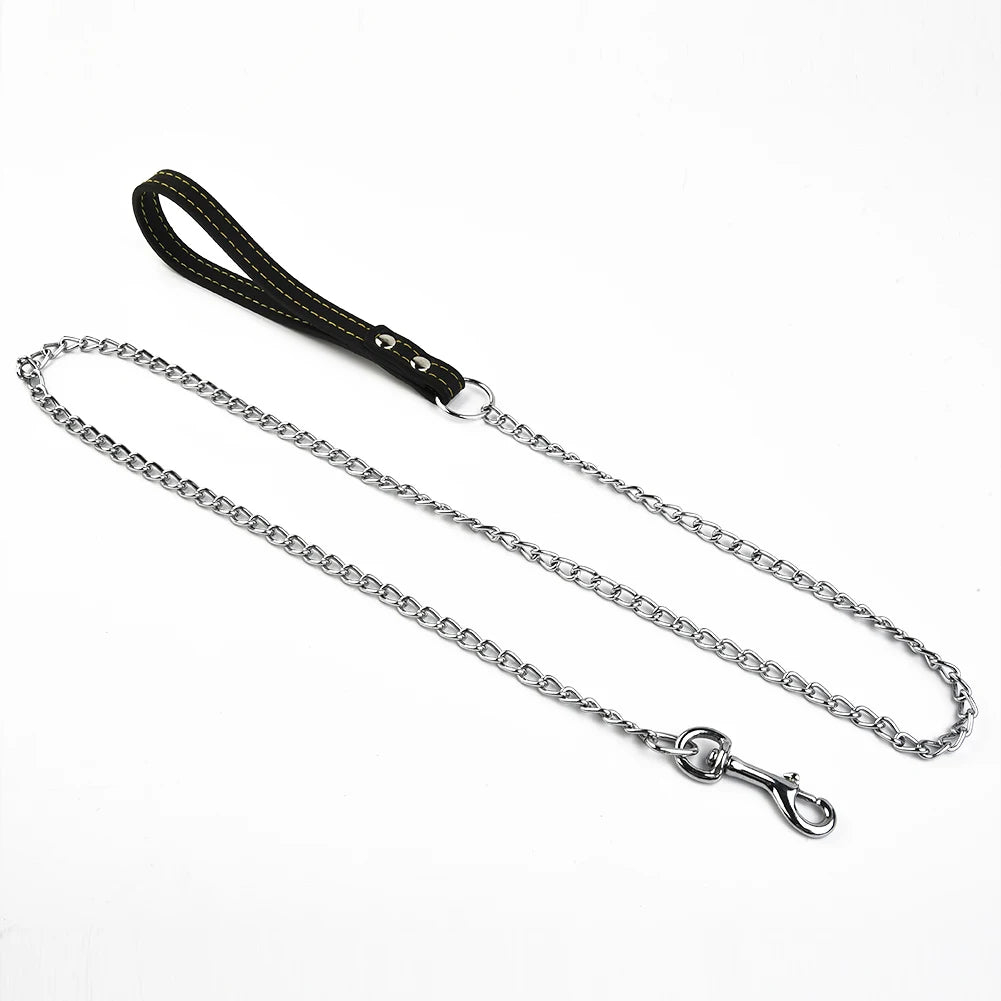 Leather Handle dog chain