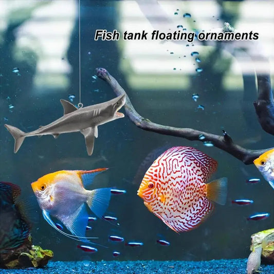 Creative DIY Aquarium Floating Ornaments Aquascape Shark Figurine Decor Fish Tank Craft Undersea Animal Landscaping Decoration
