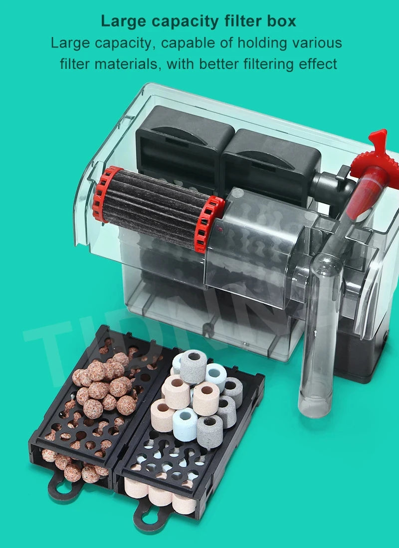Aquarium Fish Tank Filter 3 in 1 Water Purification Circulation Pump Small Pump Silent Aeration Fish Tank Cleaning