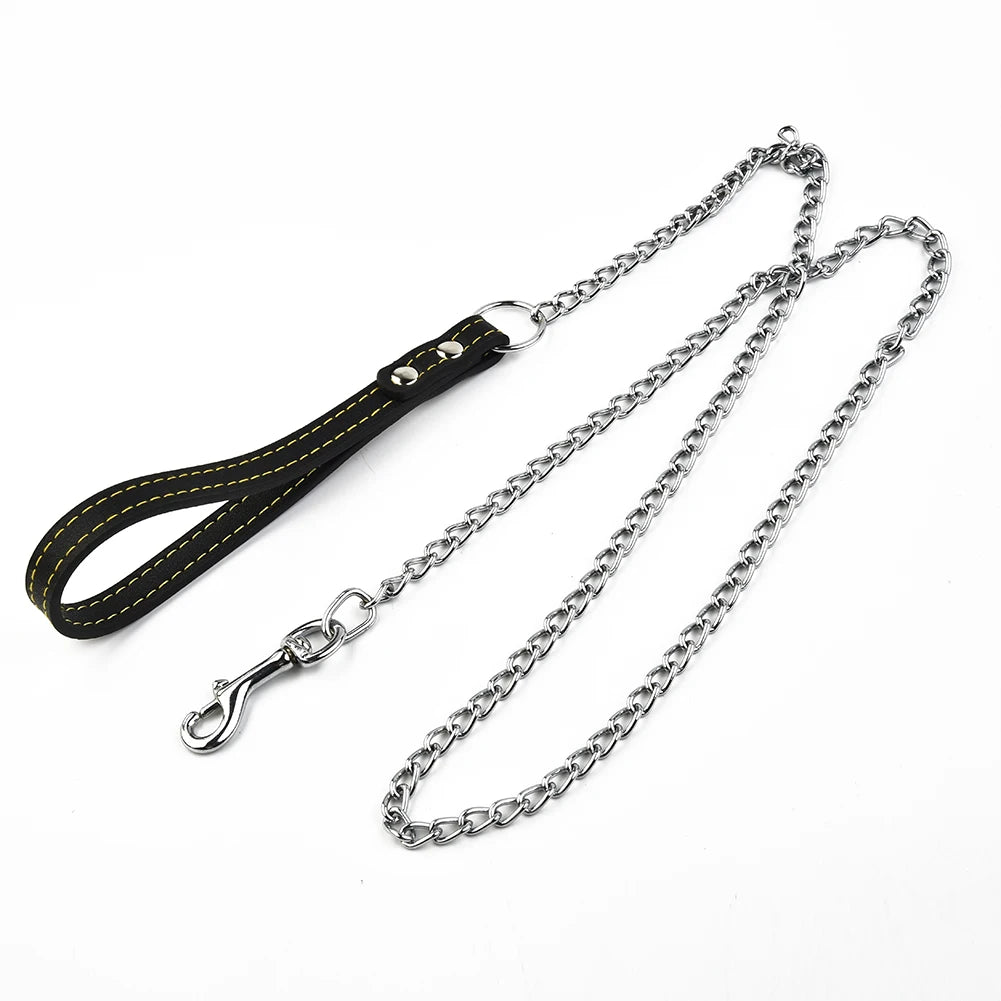 Leather Handle dog chain