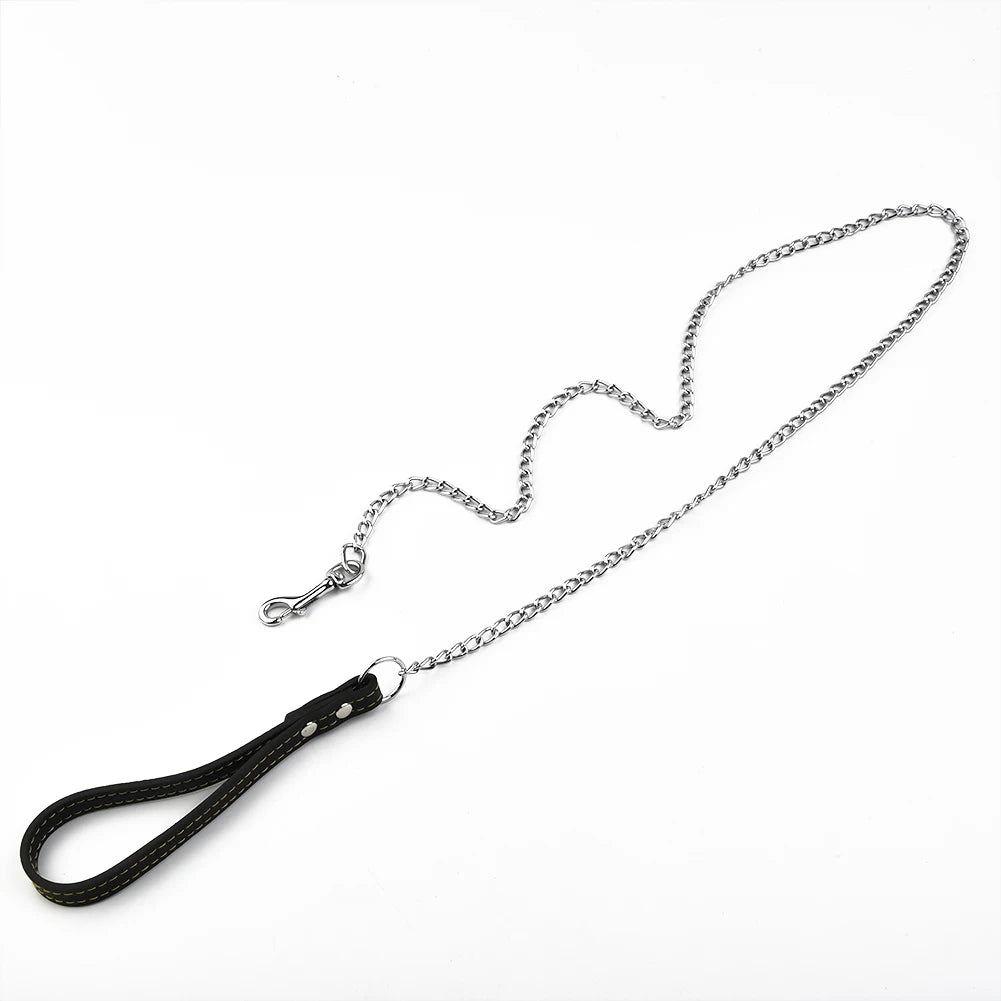 Leather Handle dog chain
