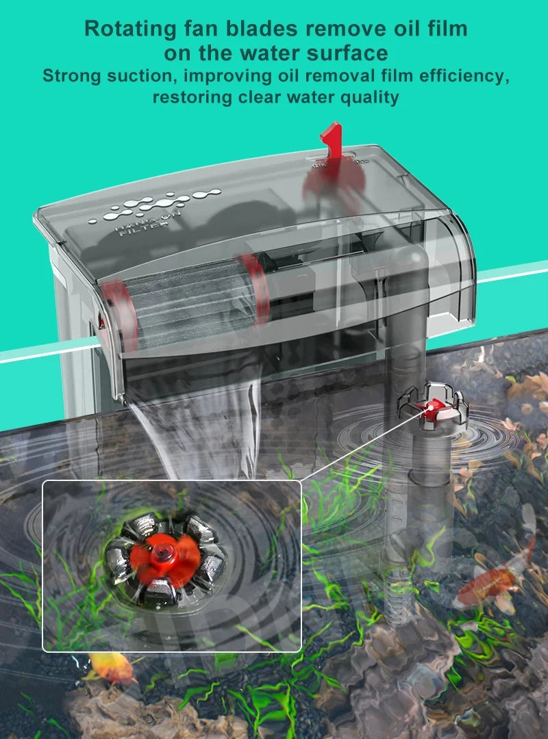 Aquarium Fish Tank Filter 3 in 1 Water Purification Circulation Pump Small Pump Silent Aeration Fish Tank Cleaning